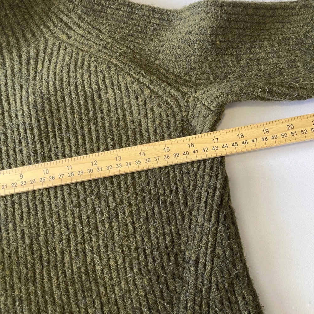 Madewell Sweater Womens XXS Green Northfield Mockneck Ribbed Wool Blend H3339 - Picture 6 of 7